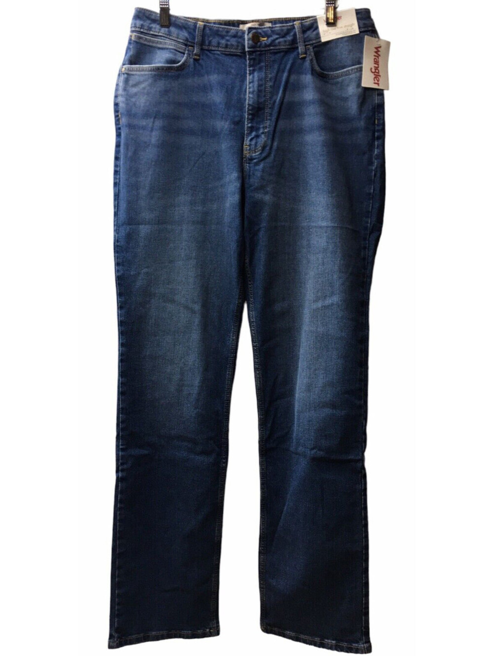 Wrangler Women's High Rise True Straight Fit Jean Long Pants Size 32x34 Blue